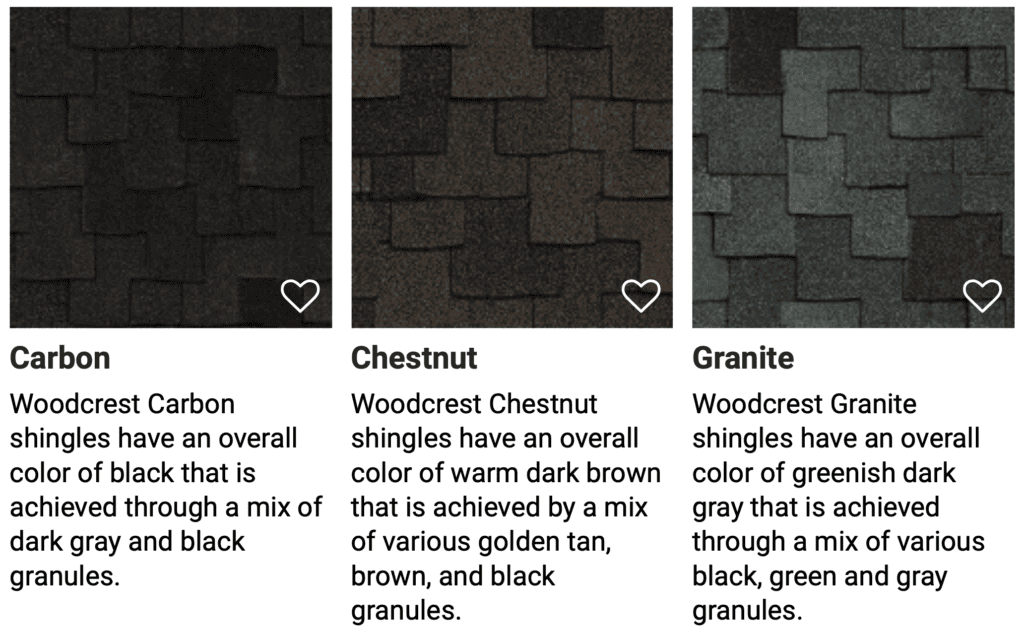 Woodcrest Colors Roofing Company Madison WI