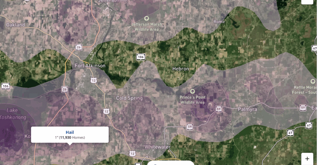 Fort Atkinson Whitewater Hail Damage Roofers
