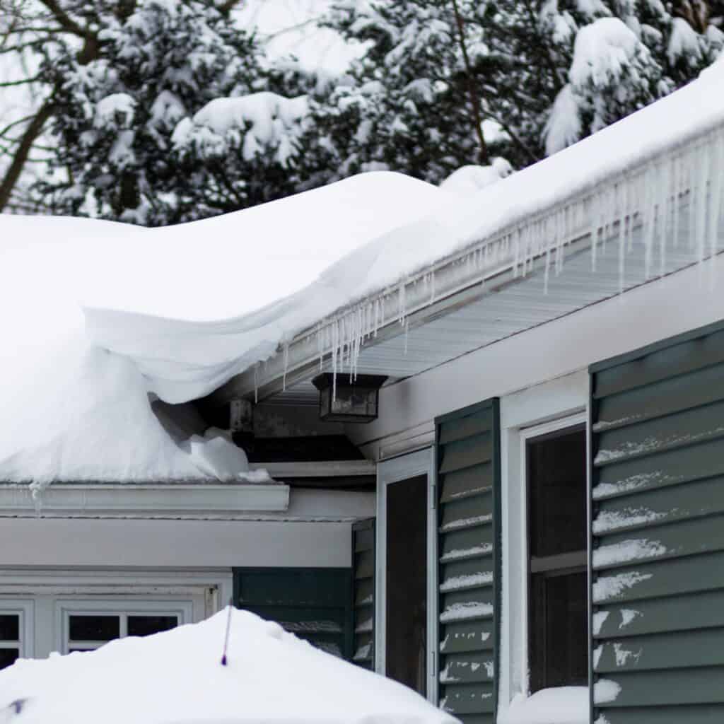 Roofing Contractor Icicles On Gutters Roofers Madison WI